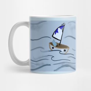 Boat on open sea Mug